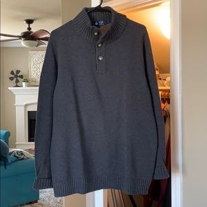 Grey J Crew knit sweater with buttons